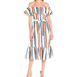 NWT Moon River striped off the shoulder dress